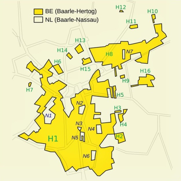 De waanzinnige complexiteit van de grenslijnen in het centrum.